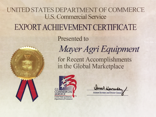 Export achievement certificate
